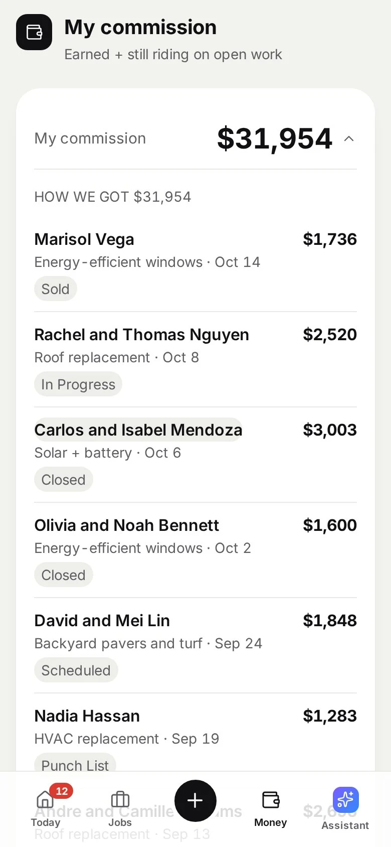 EVERY JOB: One row per job.