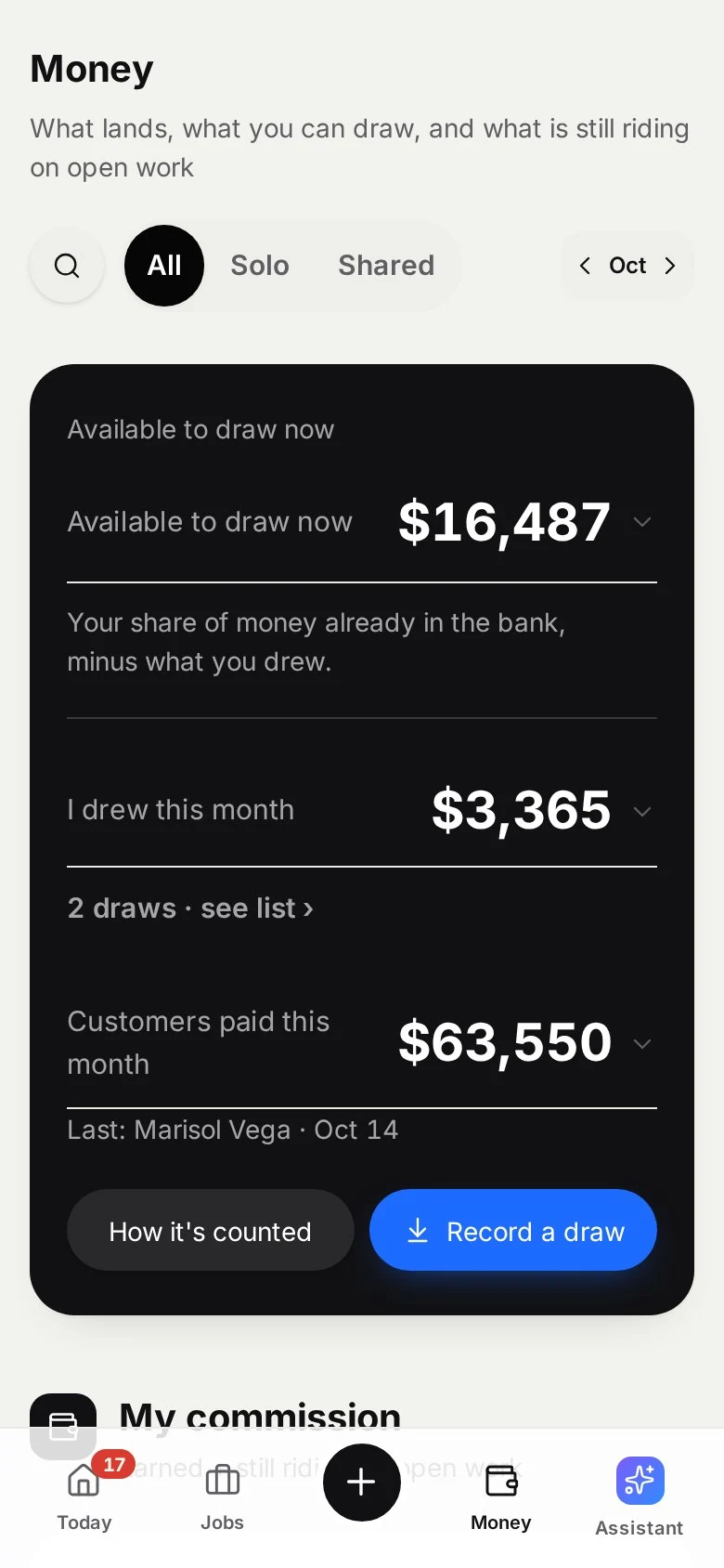 Every dollar you are owed. on a phone