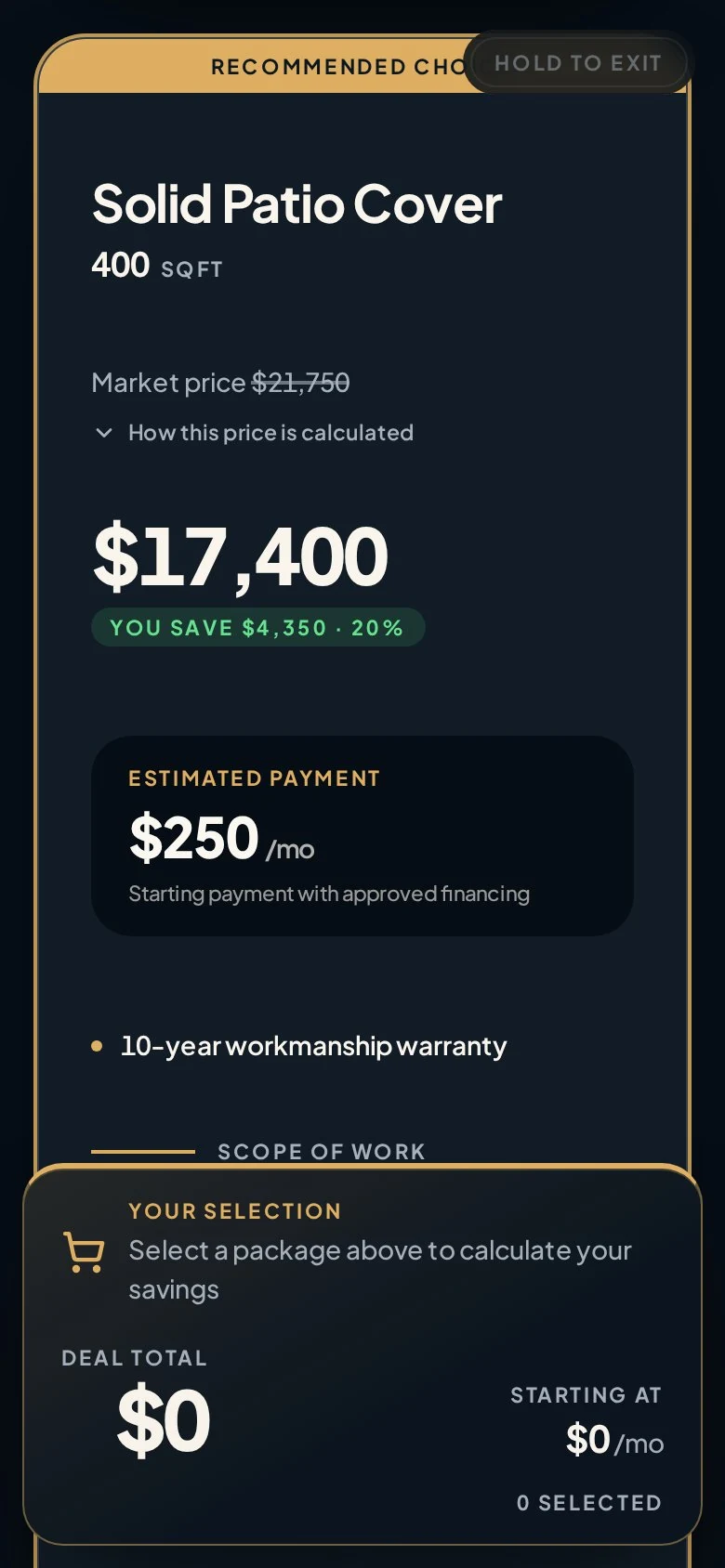 MONTHLY PAYMENT: Big prices, small payments.