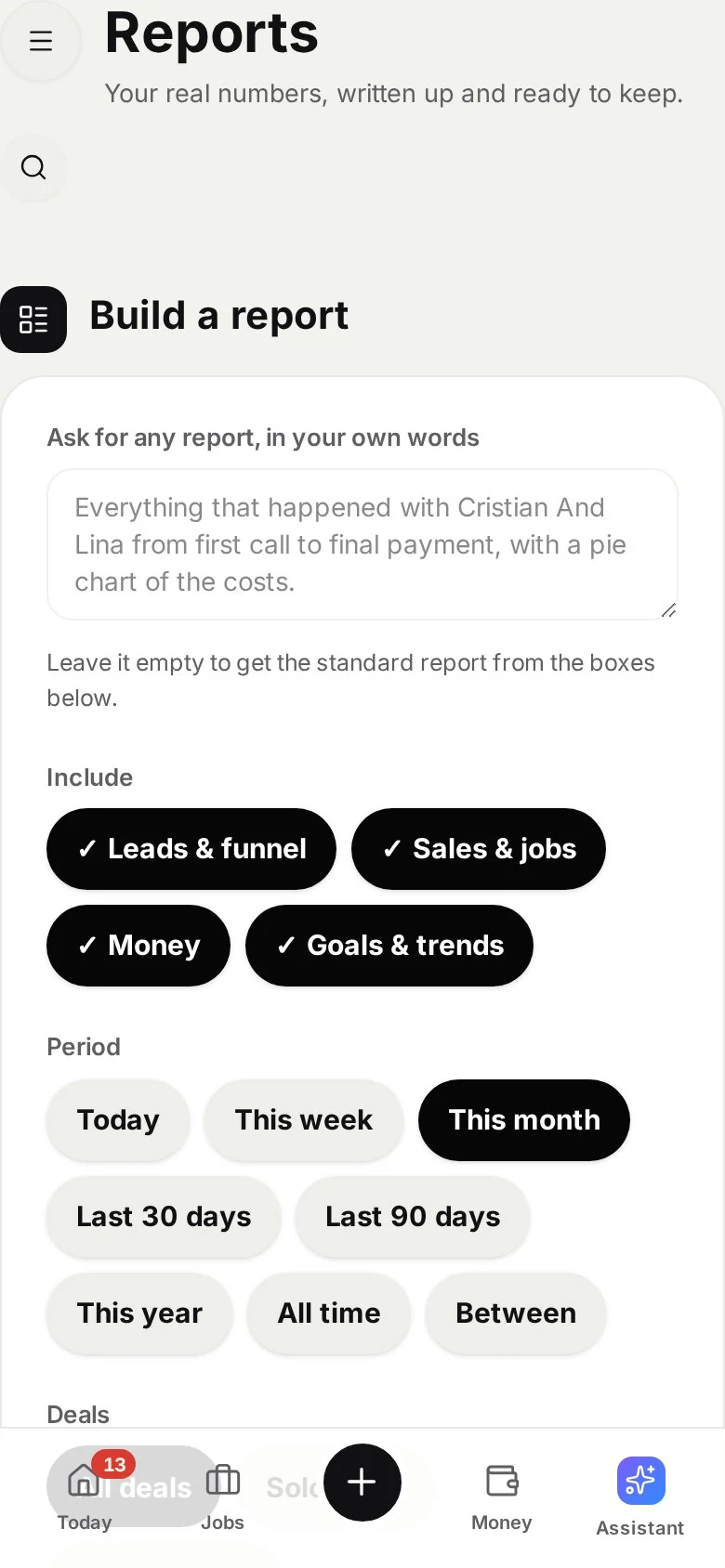 REPORTS: Reports, ready when you ask.